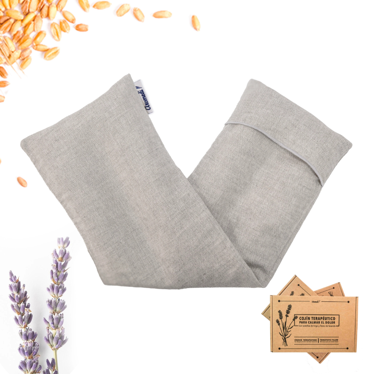 Värmekudde med vetekorn och lavendel