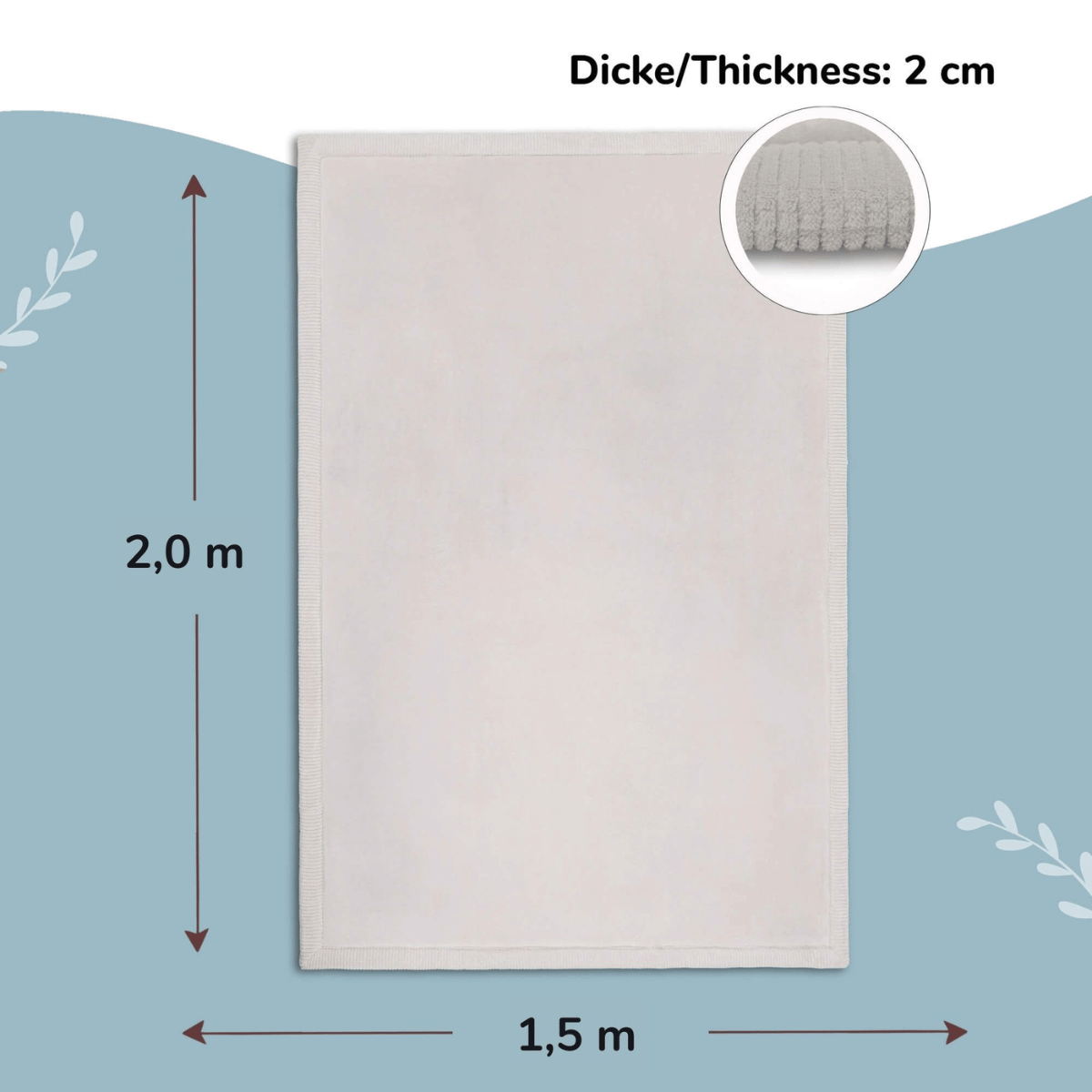 Legetæppe i memoryfoam 200x150 cm