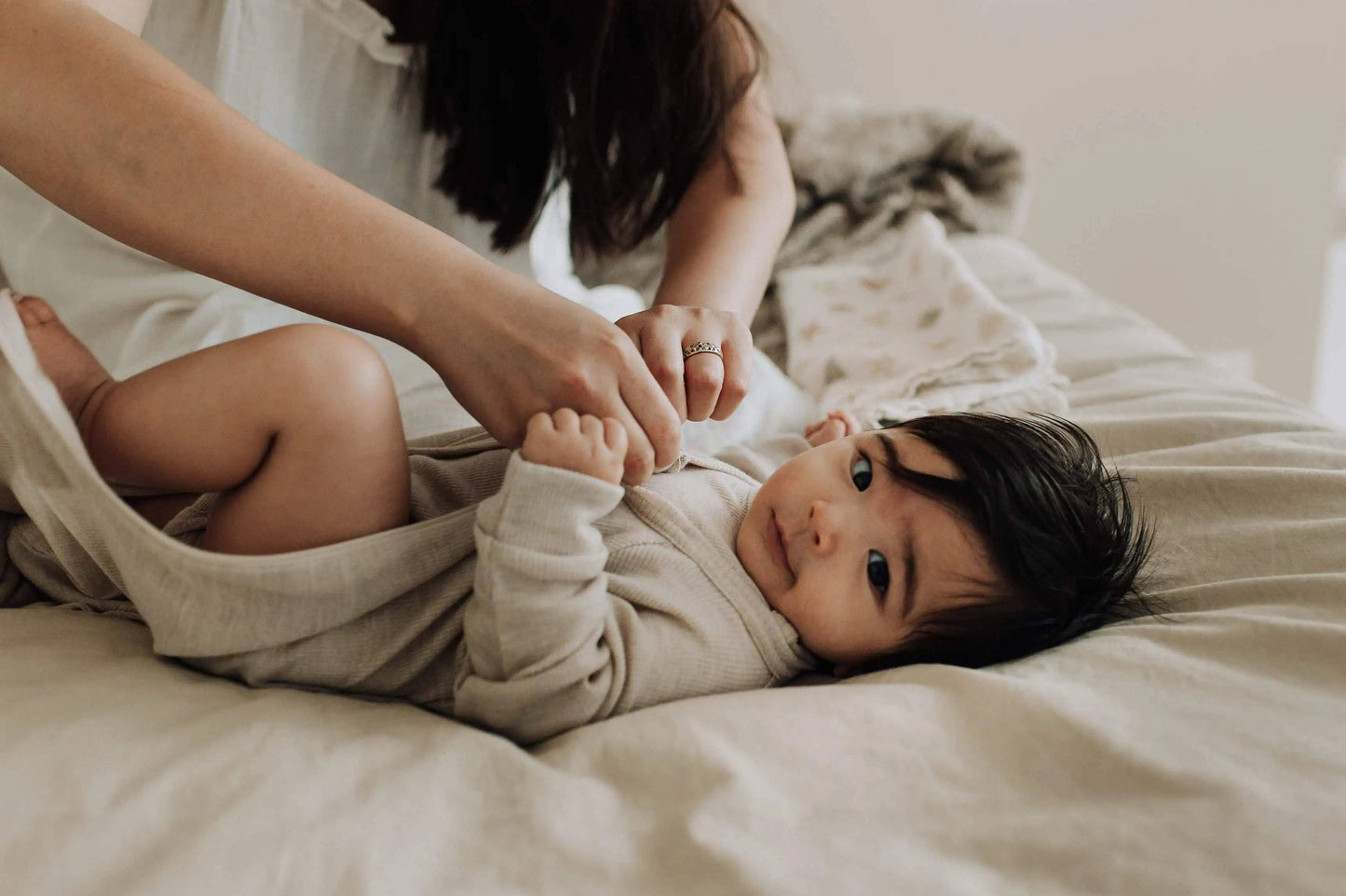 Sovdräkt för baby i 100% merinoull