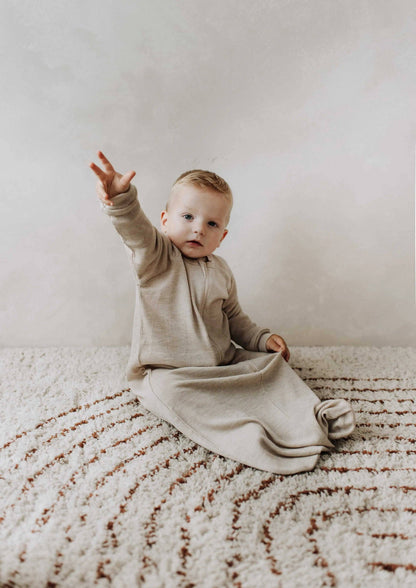 Sovdräkt för baby i 100% merinoull