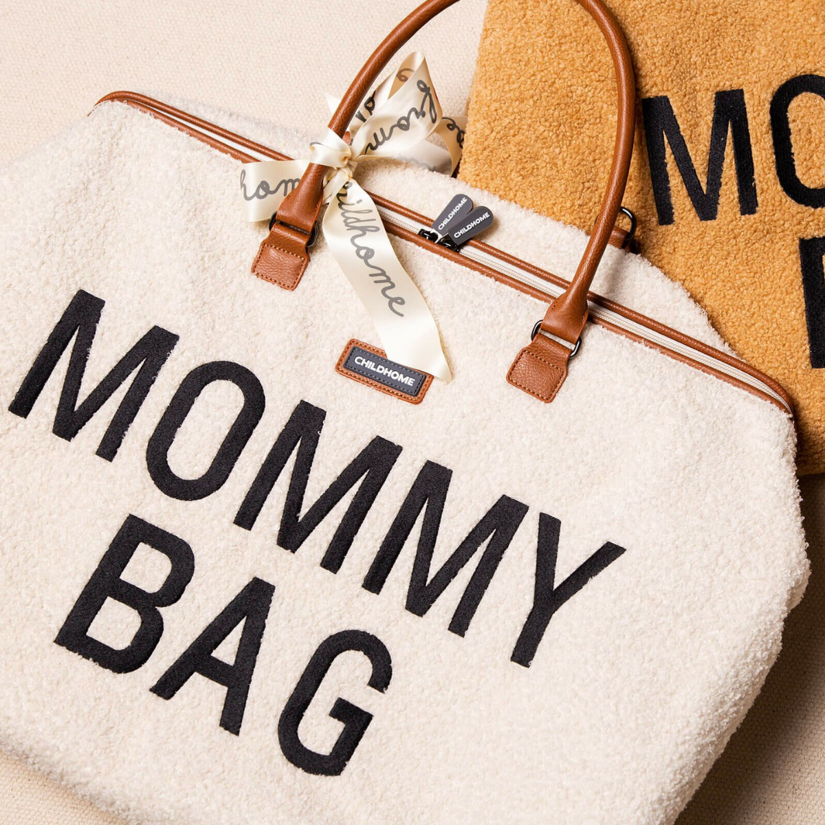 Mommy Bag® stor pusletaske - Teddy - Ecru