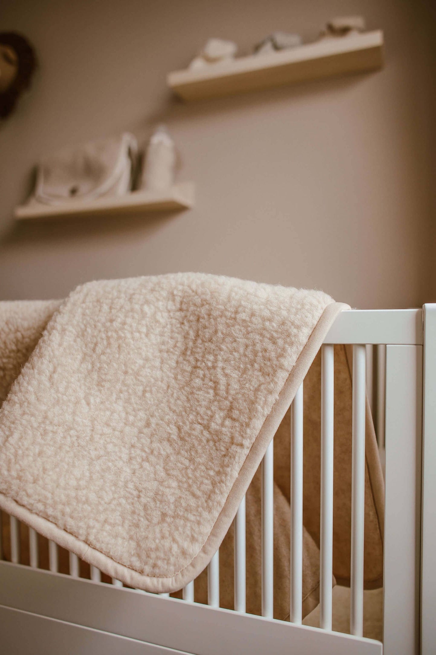 Babytæppe i 100% børstet merinould 75x100 cm