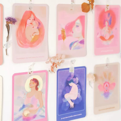 Kort med positiva affirmationer för födseln