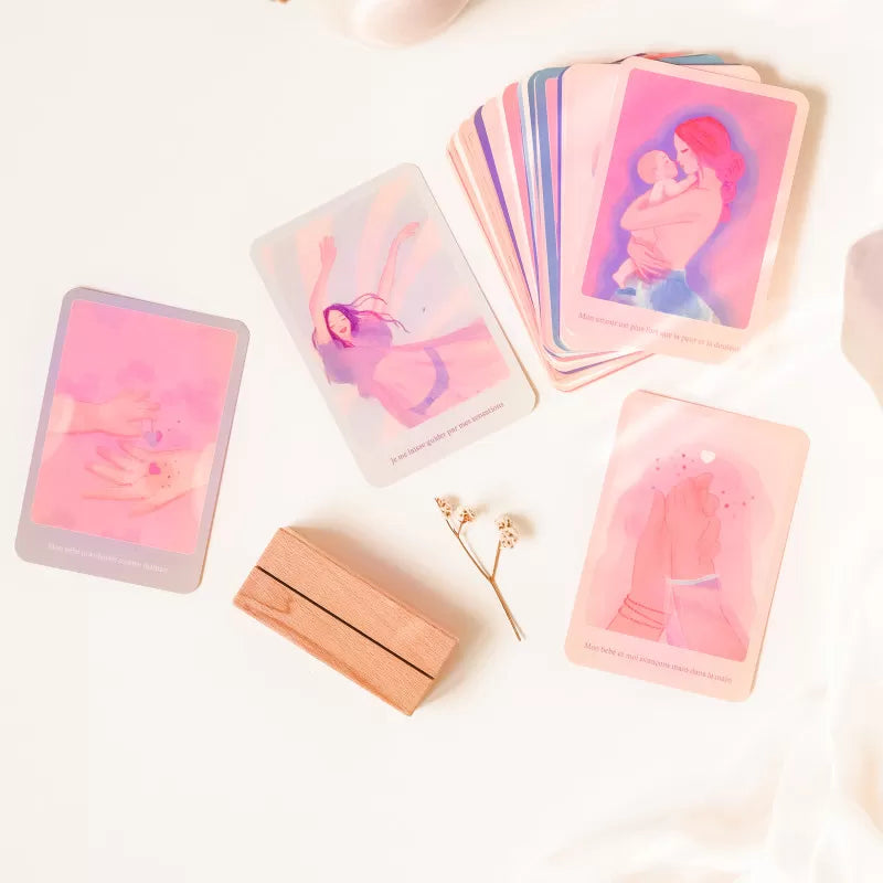 Kort med positiva affirmationer för födseln