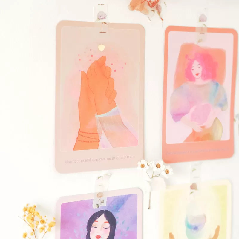 Kort med positiva affirmationer för födseln