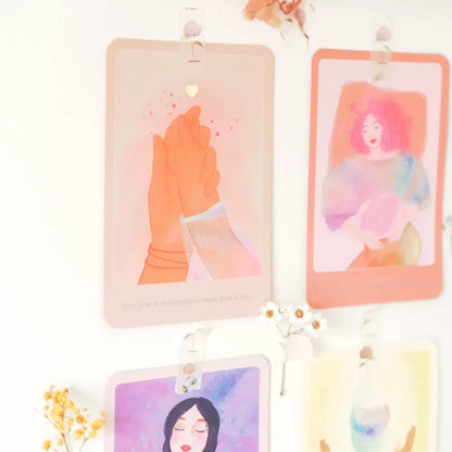 Kort med positiva affirmationer för födseln