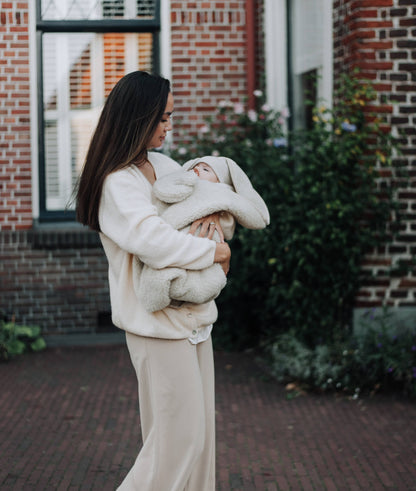 Babydecke mit Kapuze aus 100% Merinowolle