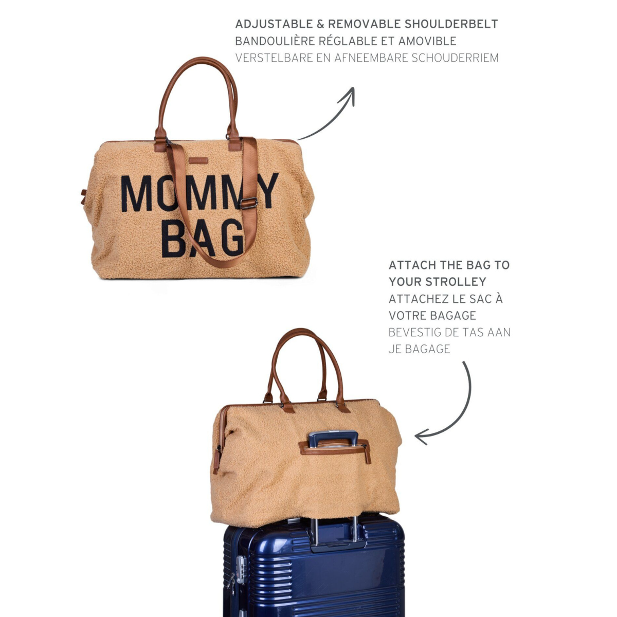 Mommy Bag® stor skötväska - Teddy - Beige