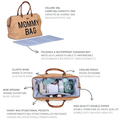 Mommy Bag® stor skötväska - Teddy - Beige